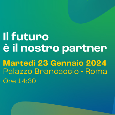 Evento intitolato "Il futuro è il nostro partner" 23 gennaio 2024 Palazzo Brancaccio ore 14:30